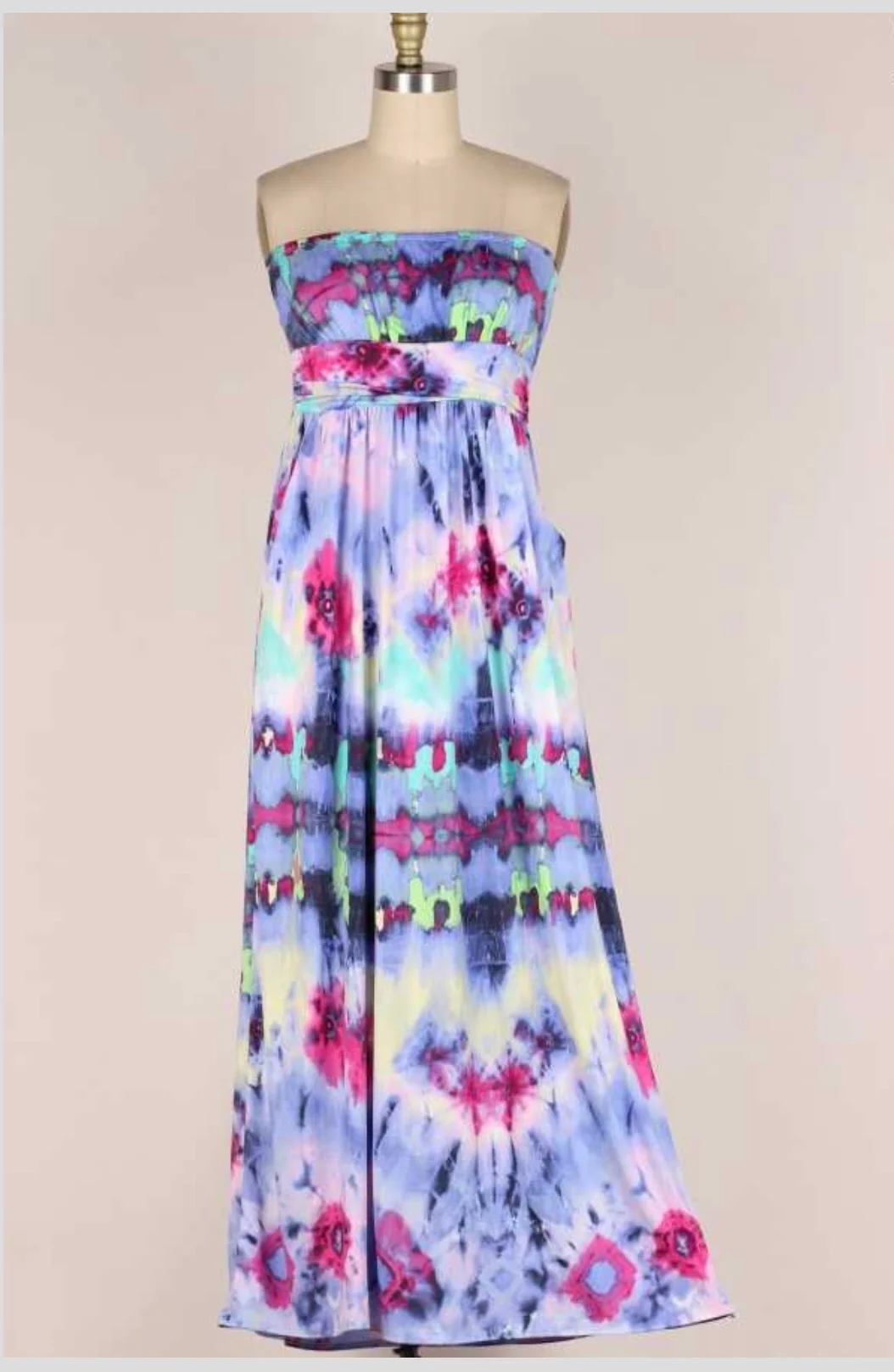 LD {Island Breeze} Multi-Color Strapless Long Dess PLUS SIZE XL 2X 3X - Image 3
