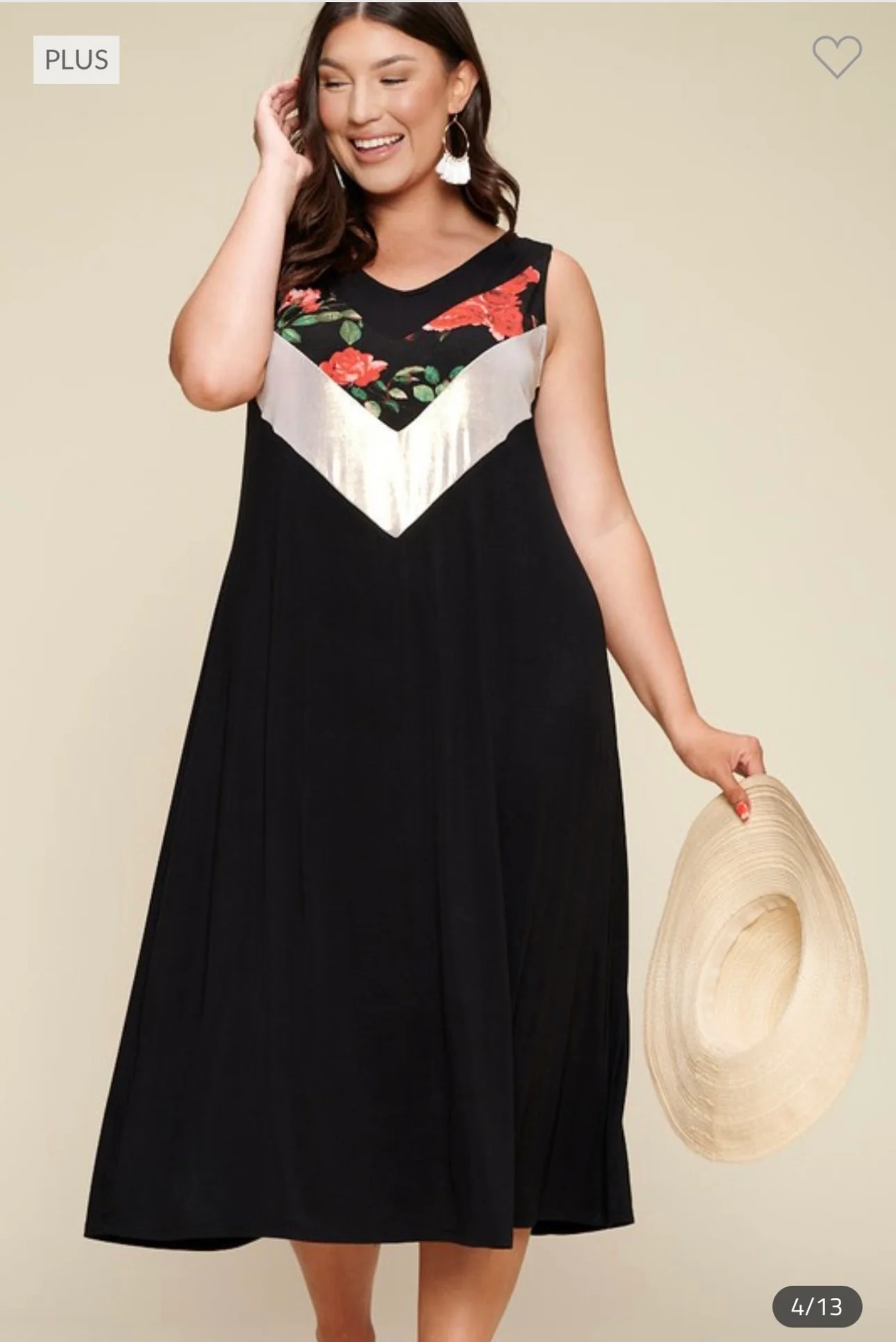 LD-P {Over The Bridge} Black Floral Lame` Maxi Dress PLUS SIZE 1X 2X 3X - Image 2
