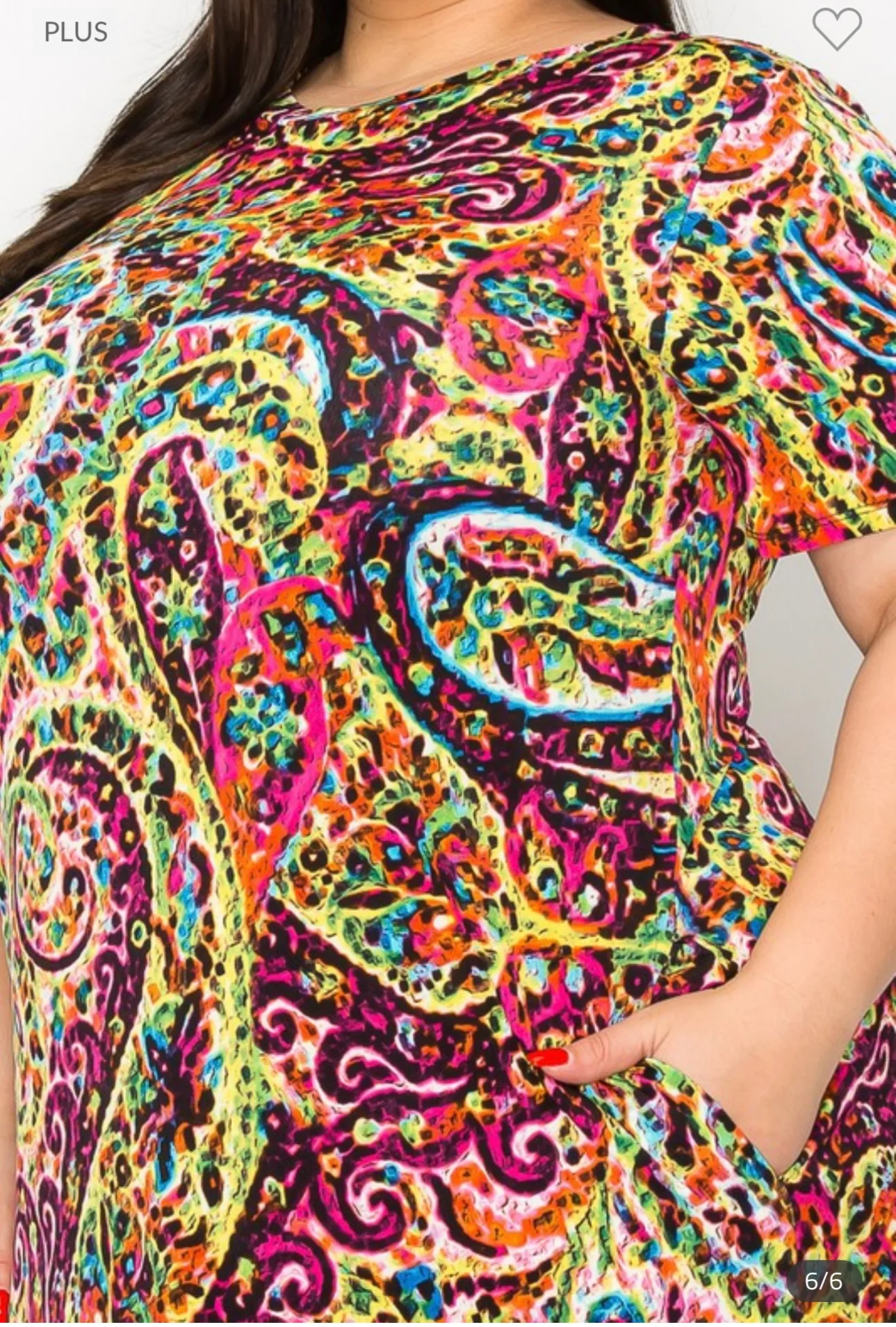 LD-X {Always Adoring} Fuchsia Paisley Printed High/Low Dress EXTENDED PLUS SIZE 3X 4X 5X - Image 6