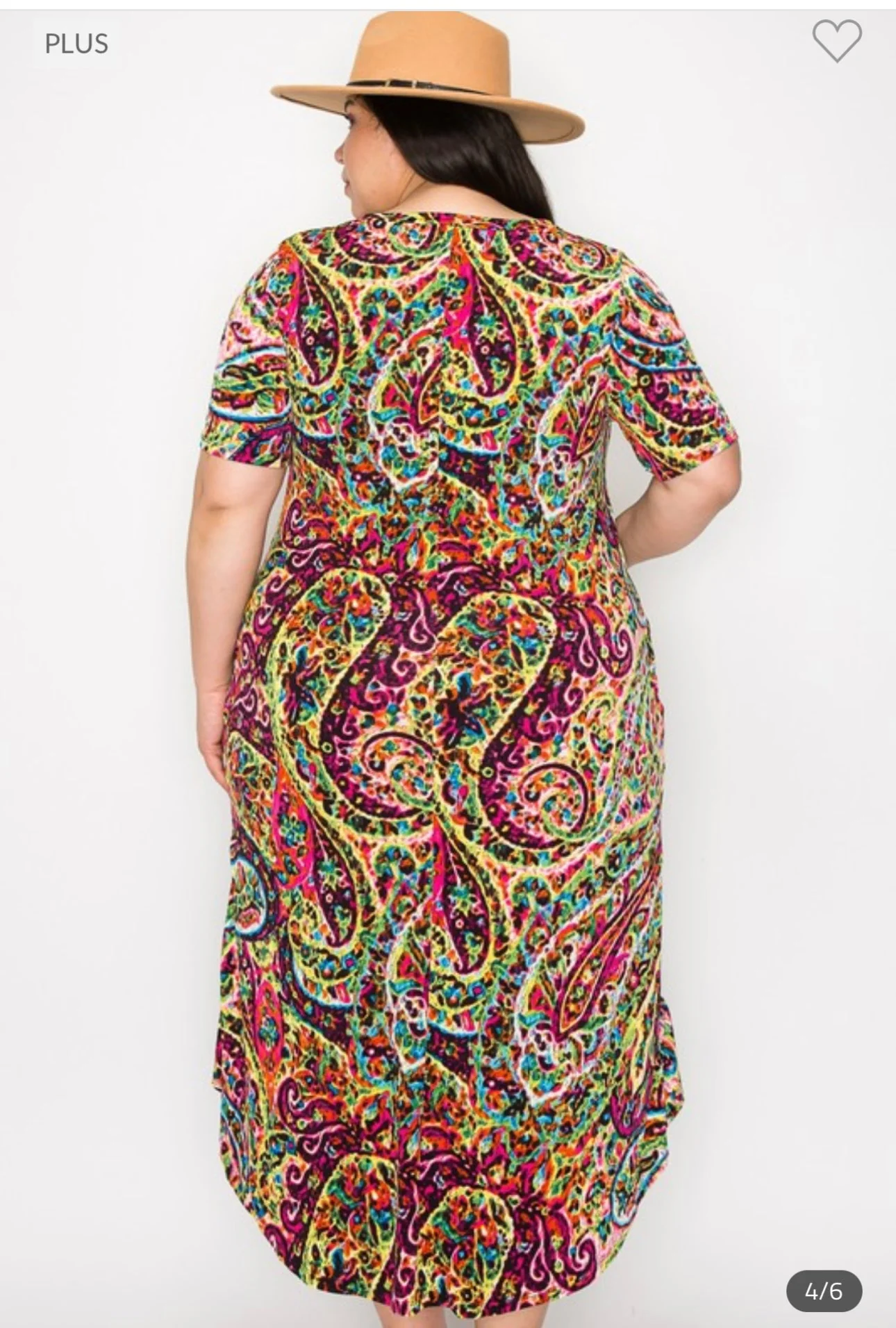 LD-X {Always Adoring} Fuchsia Paisley Printed High/Low Dress EXTENDED PLUS SIZE 3X 4X 5X - Image 8