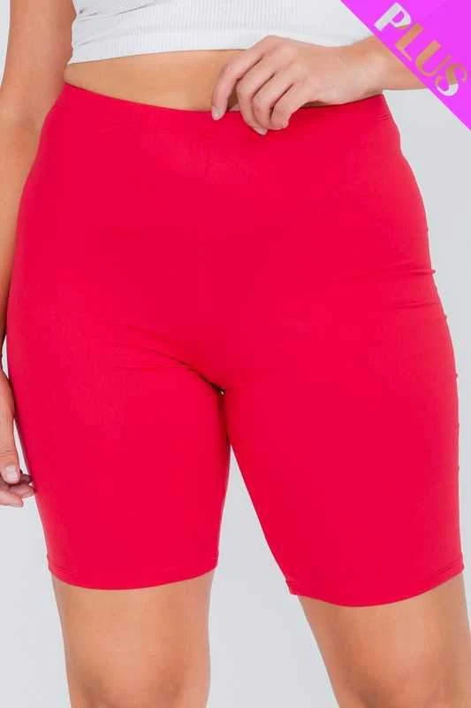 LEG-2 {A Stretch Above} RED Biker Short PLUS SIZE 1X 2X 3X - Image 2