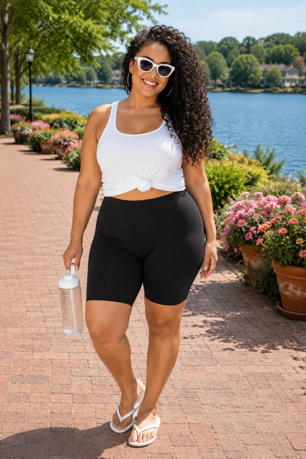 LEG-67 {A Stretch Above} BLACK Biker Shorts PLUS SIZE 1X 2X 3X