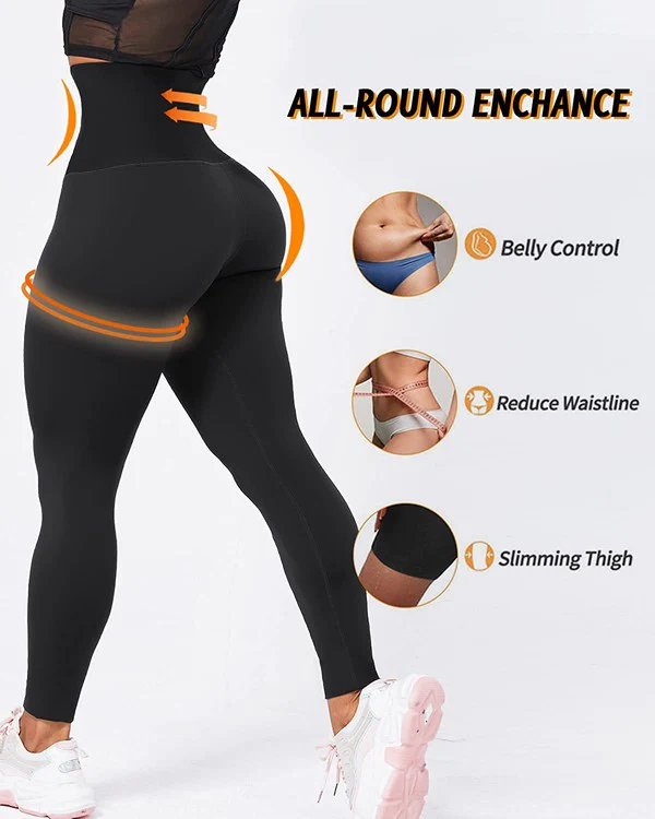 LEG-52 {Shape It Up} Black Tummy Control Capri Leggings PLUS SIZE 1X 2X 3X - Image 3
