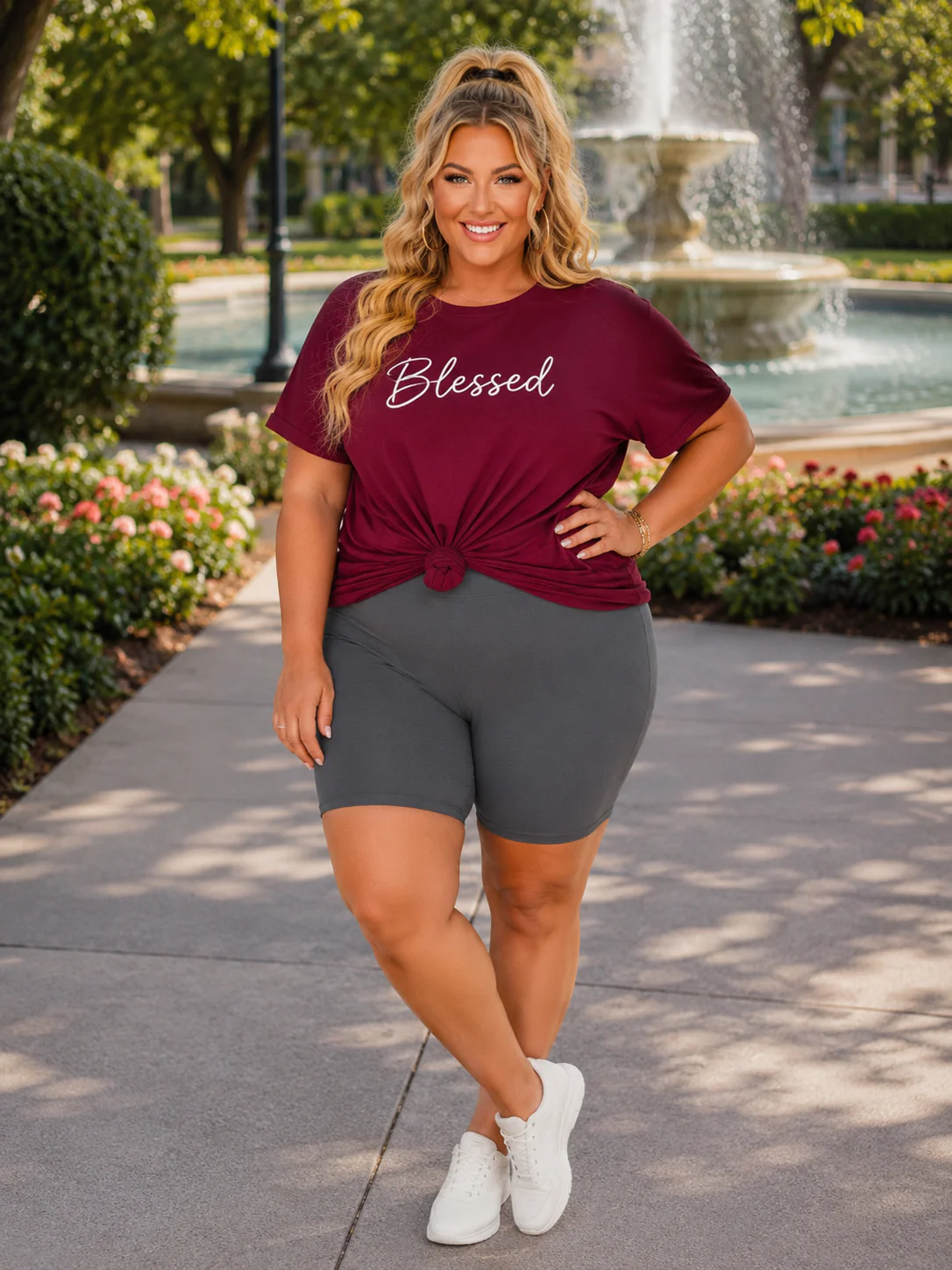 LEG-28 {A Stretch Above} GRAY Biker Shorts PLUS SIZE 1X 2X 3X
