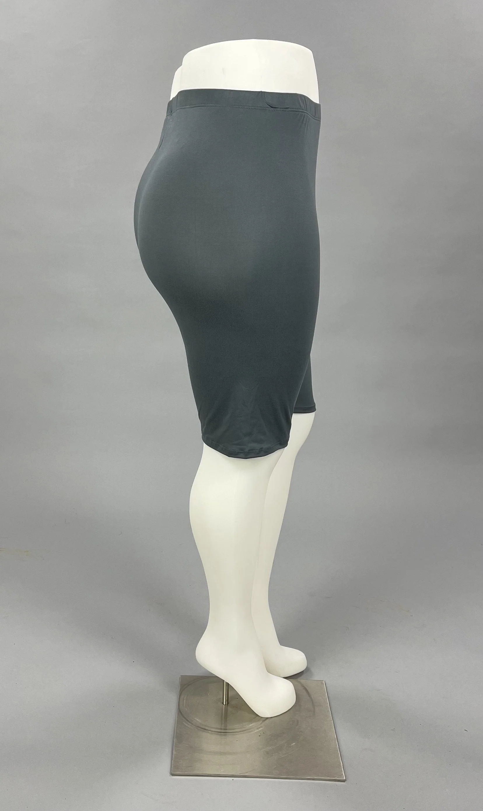 LEG-28 {A Stretch Above} GRAY Biker Shorts PLUS SIZE 1X 2X 3X - Image 3