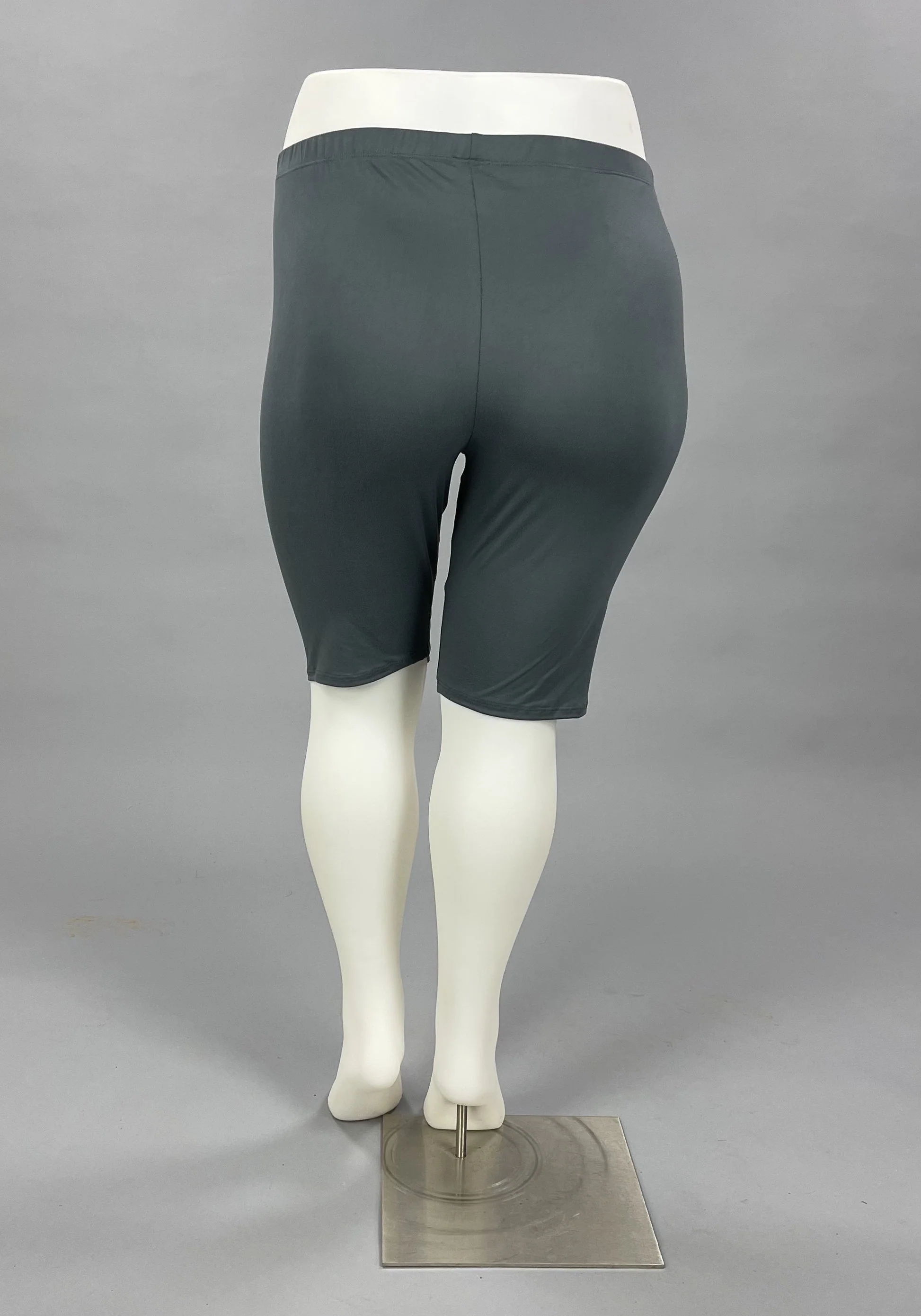 LEG-28 {A Stretch Above} GRAY Biker Shorts PLUS SIZE 1X 2X 3X - Image 4