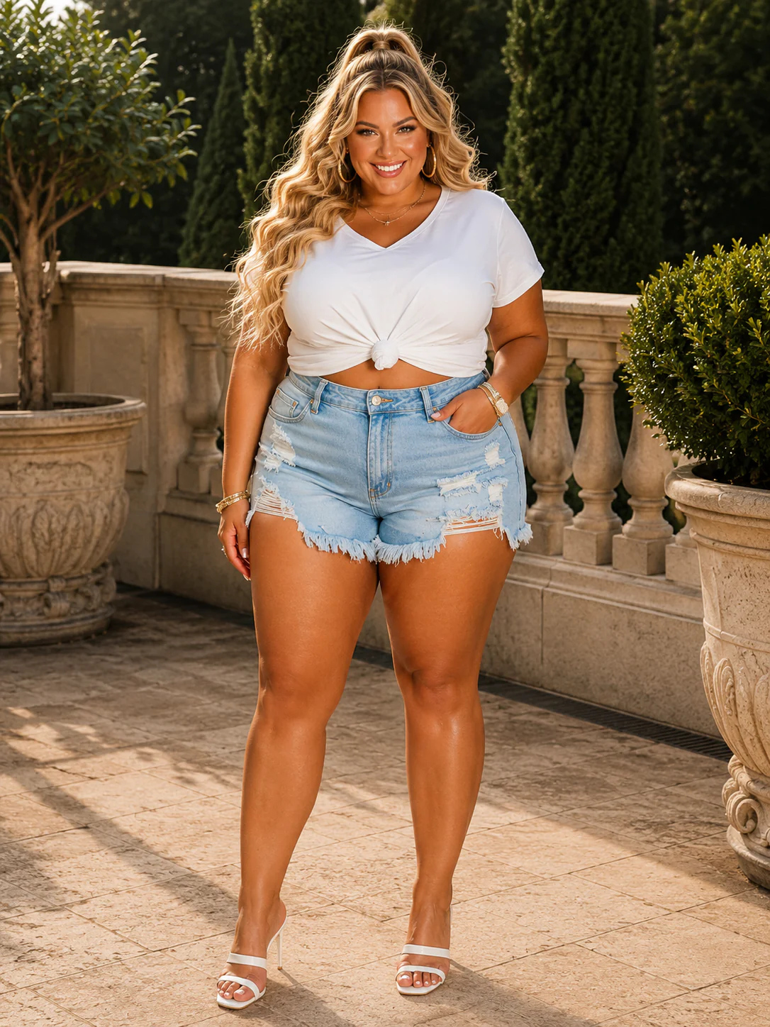LEG-41 {Parker Jeans} Lt. Blue Distressed Frayed Hem Shorts