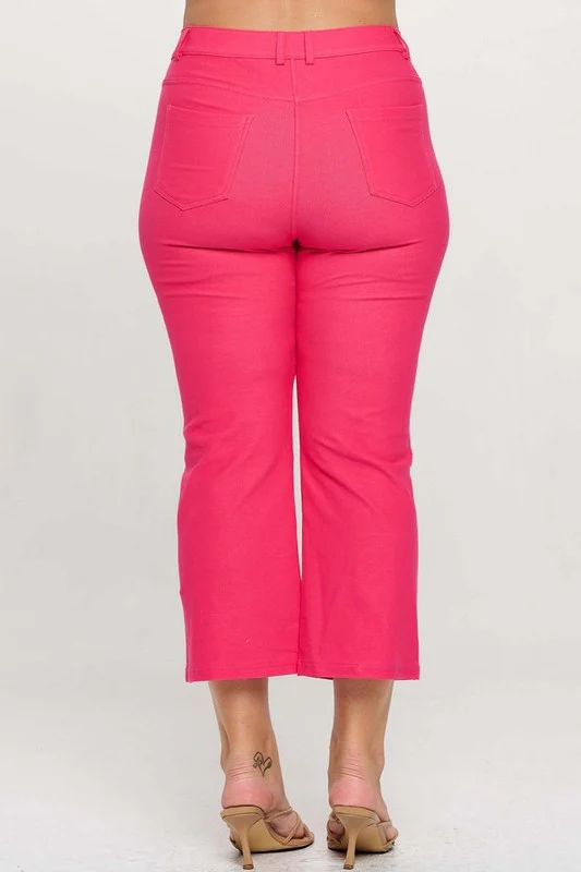 BT {A Little Flare} Fuchsia Straight Leg Crop Pants PLUS SIZE XL 2X 3X - Image 3