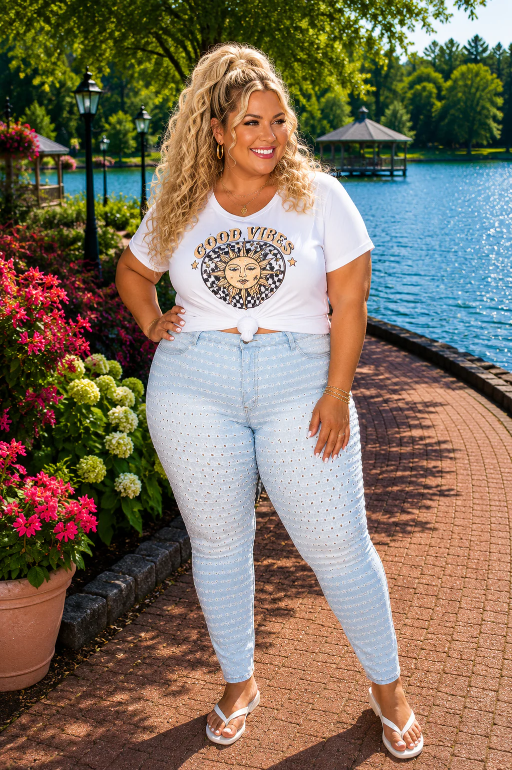 LEG-54 {Bonnie & Clyde} Light Blue Sexy Bullet Holes Jeans PLUS SIZE 1X 2X 3X