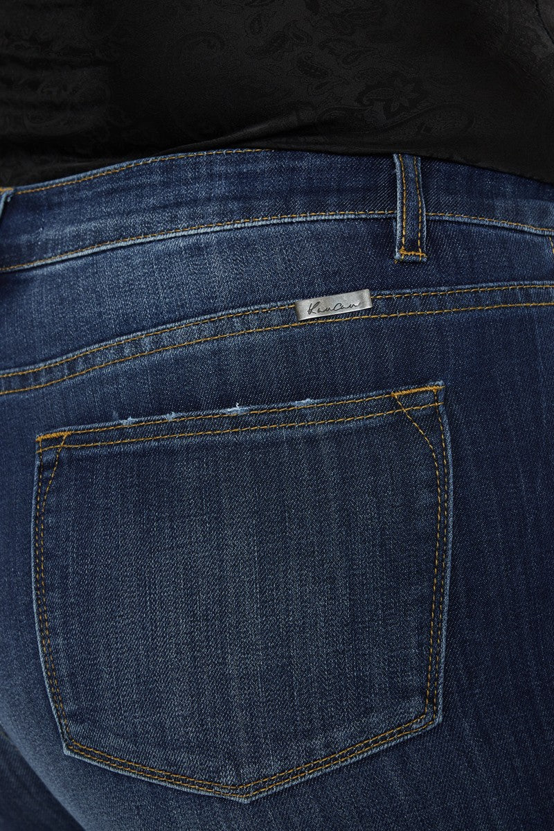 LEG-24 {KanCan} Dark Blue Mid-Rise Flare Leg Jeans PLUS SIZE 3X - Image 2