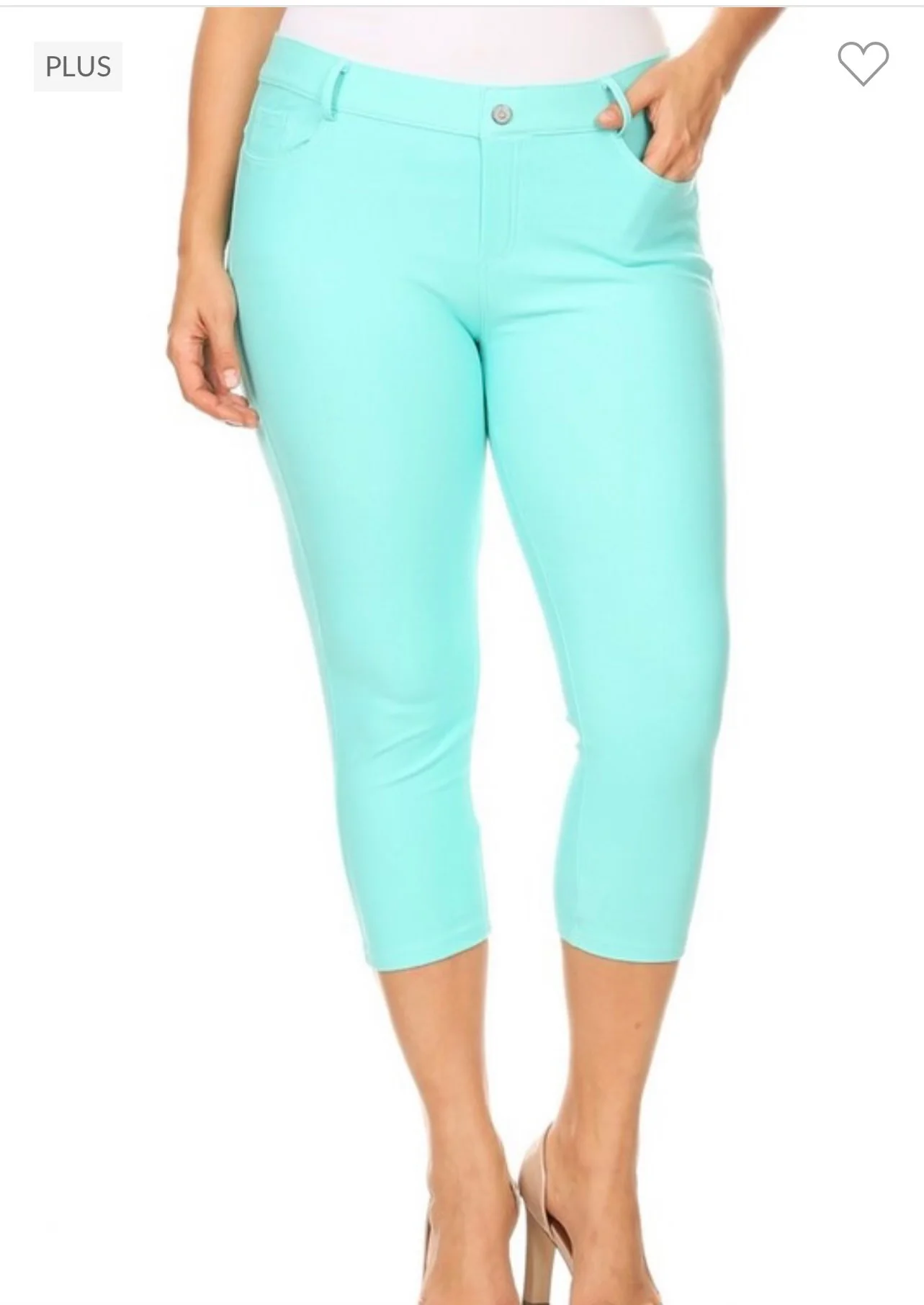 LEG-8 {Mint Revolution} Mint Capri Length Jeggings PLUS SIZE 1X 2X 3X - Image 2