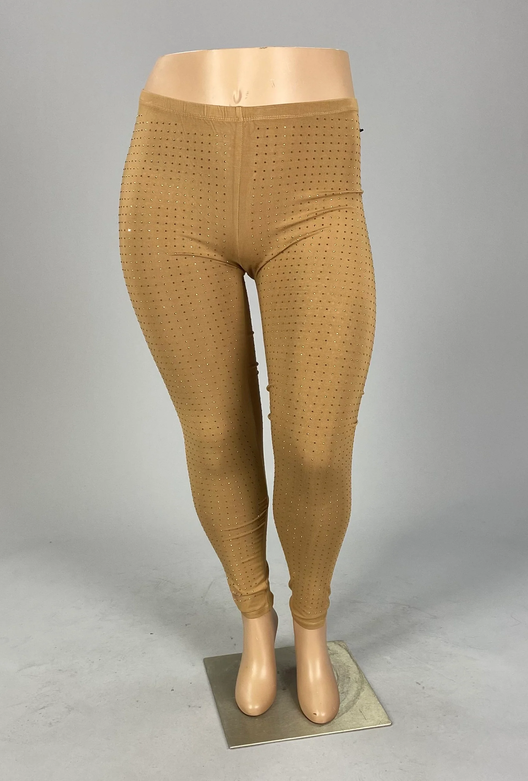 BT {Studded Beauty} Taupe Rhinestone Vocal Leggings PLUS SIZE XL 2X 3X - Image 2