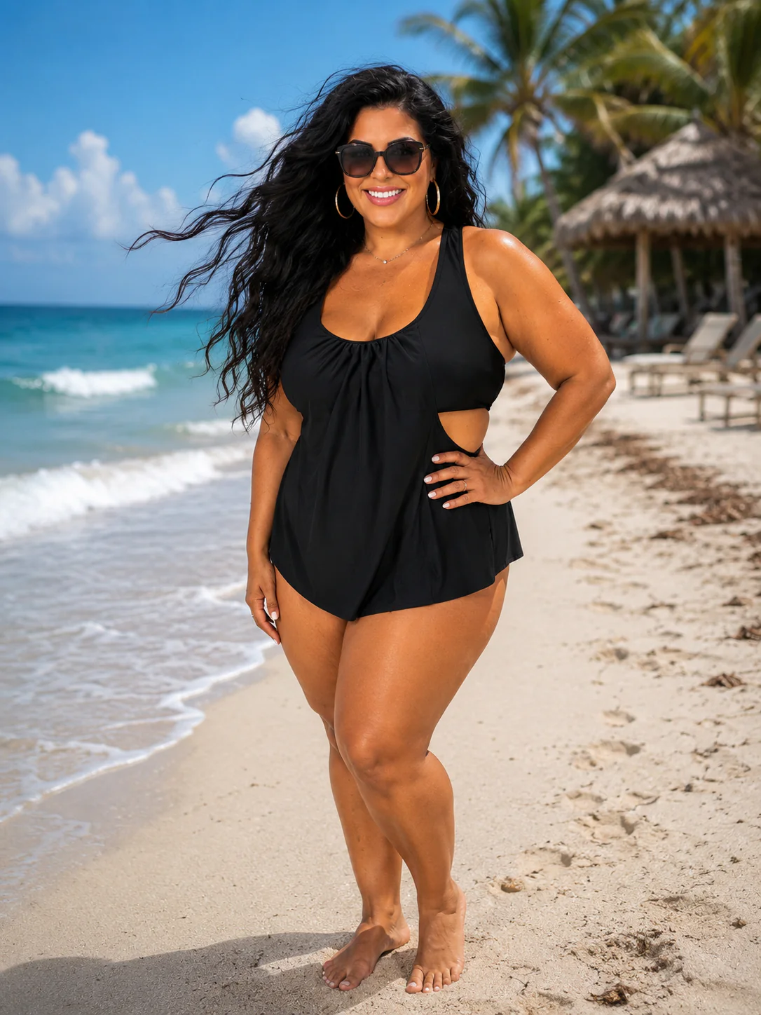 SWIM {High Tides And Dives} Black Racerback 2 Piece Swimsuit