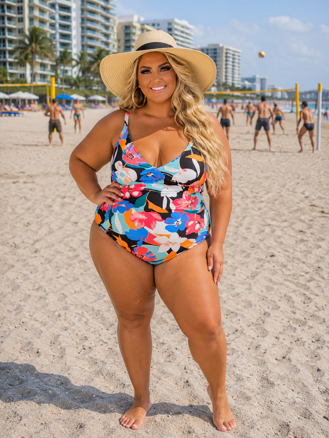 SWIM-Y {Anne Cole} Multi-Color One Piece Swimsuit PLUS SIZE 14