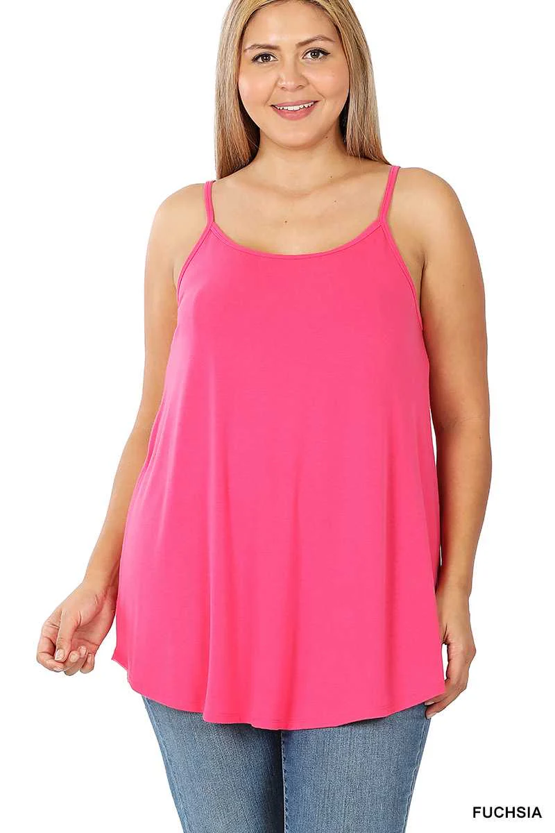 TANK {Beautiful Things} Fuchsia V-Neck Tank Top  PLUS SIZE 1X 2X 3X - Image 2